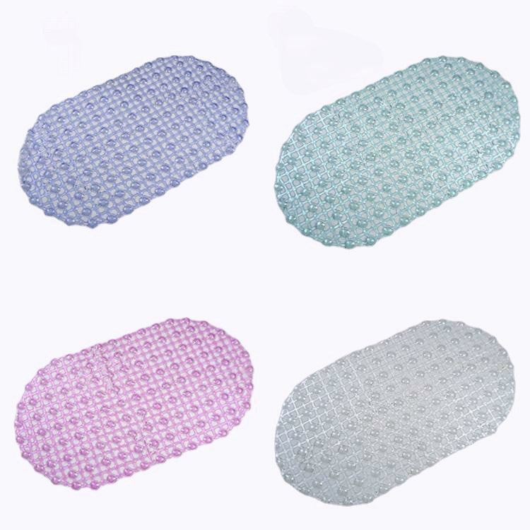 45x37cm PVC Anti Slip Floor Mat Bathroom Transparent Carpet With Strong Suction Cup Image 1