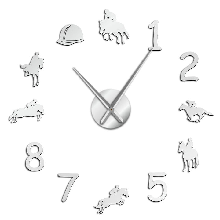 47 Inch Wall Clock Farmhouse Cowboys Modern Design Giant Wall Clock Rodeo Horse Riding DIY Wall Watch Image 1