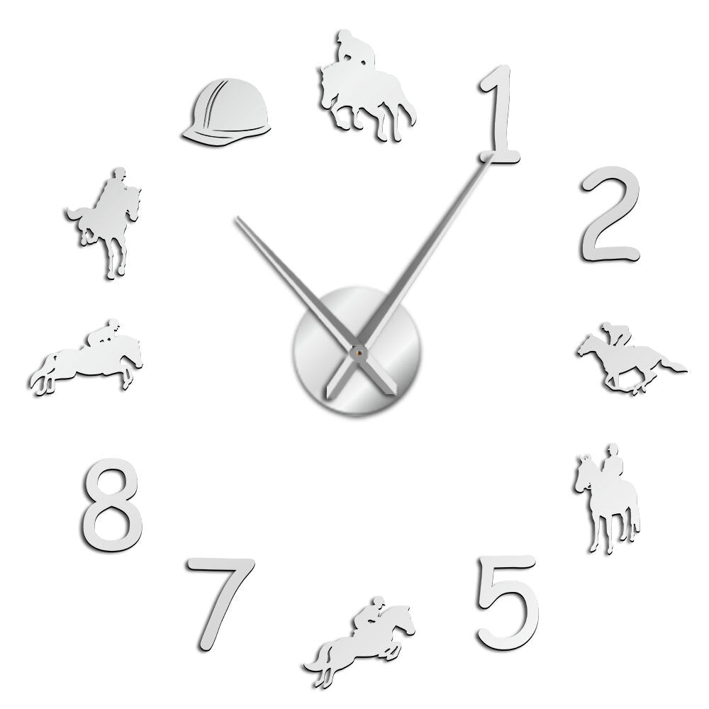 47 Inch Wall Clock Farmhouse Cowboys Modern Design Giant Wall Clock Rodeo Horse Riding DIY Wall Watch Image 11