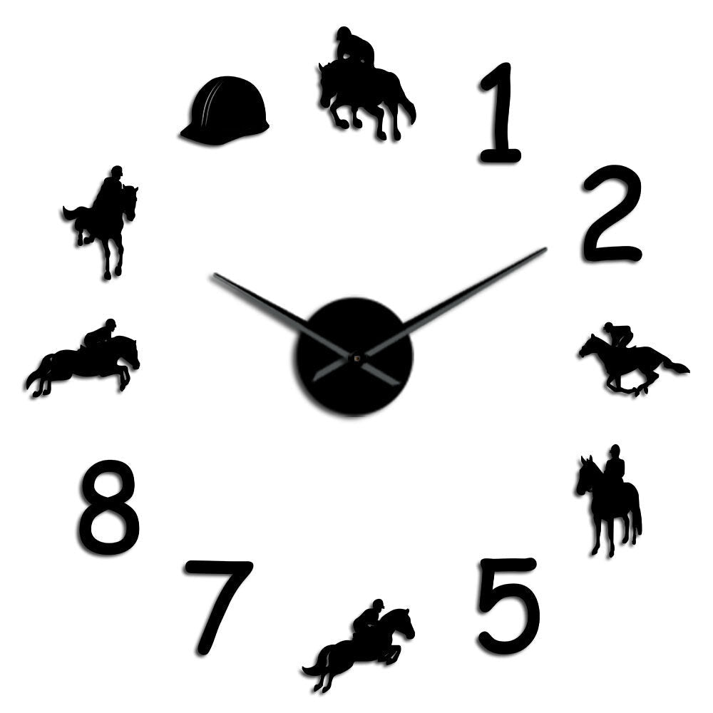 47 Inch Wall Clock Farmhouse Cowboys Modern Design Giant Wall Clock Rodeo Horse Riding DIY Wall Watch Image 12