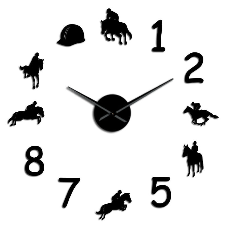 47 Inch Wall Clock Farmhouse Cowboys Modern Design Giant Wall Clock Rodeo Horse Riding DIY Wall Watch Image 1