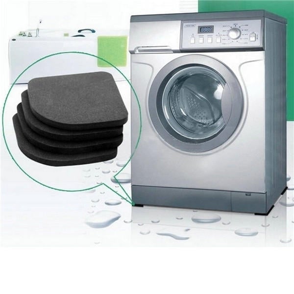 4Pcs Black Square Washing Machine Anti Vibration Pad Refrigerator Mute Mat Pads Image 5