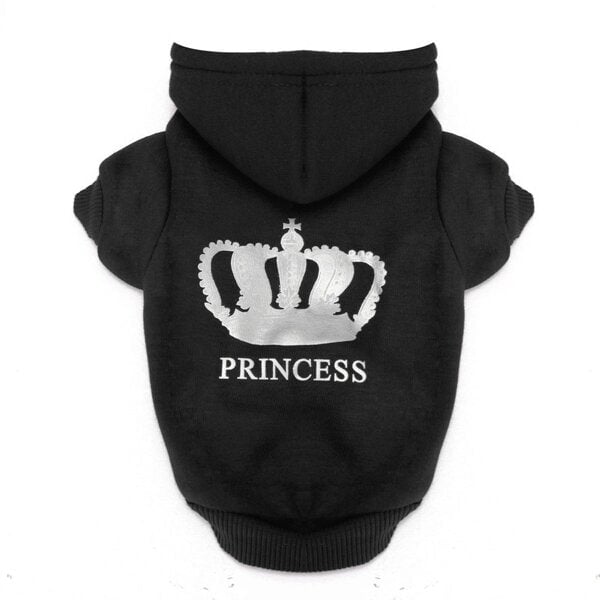 4Colors Winter Pets Dog Princess Crown Printed Clothes Puppy Cat Hoodie Warm Coat DTTT Image 5