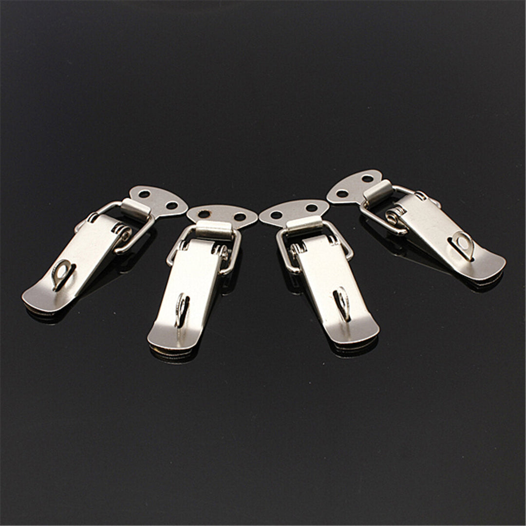 4PCS Case Box Chest Spring Stainless Tone Lock Toggle Latch Catch Clasp Image 4