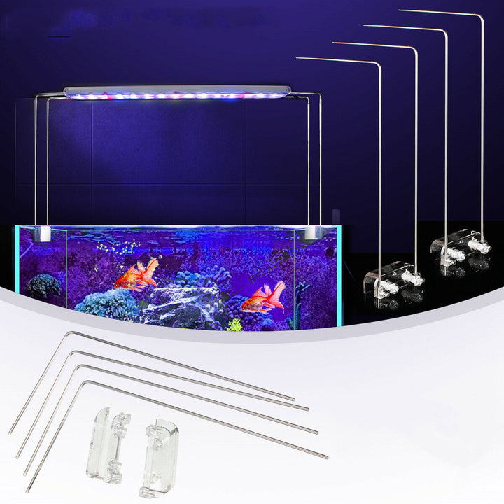 4PCS Stainless Steel Aquarium Stand For Aquatic High LED Light Lamp Tank Holder Bracket Support Image 6