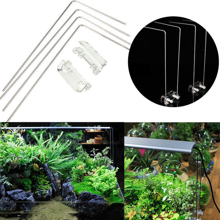 4PCS Stainless Steel Aquarium Stand For Aquatic High LED Light Lamp Tank Holder Bracket Support Image 7