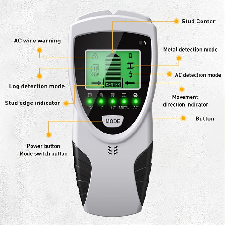 5 In 1 Multi-functional Electric Wall Stud Center Finder Detector Image 6