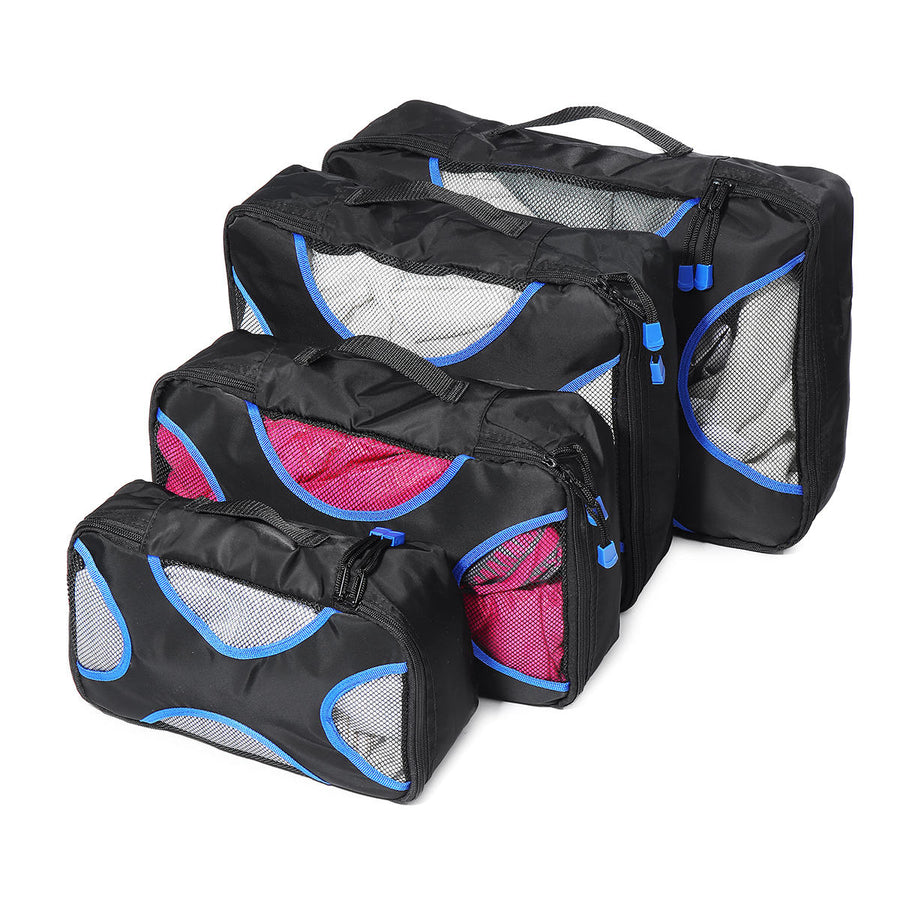 4Pcs,Set Outdoor Travel Packing Cubes Storage Bag Portable Zipper Clothes Luggage Organizer Packing Pouch Image 1