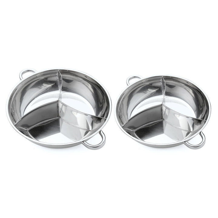 400,340mm 3 Taste Stainless Steel Hot Pot Cookware Soup Container 3 Site Induction Compatible Image 1