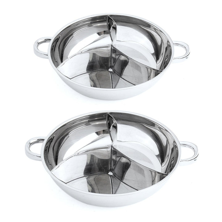 400,340mm 3 Taste Stainless Steel Hot Pot Cookware Soup Container 3 Site Induction Compatible Image 2