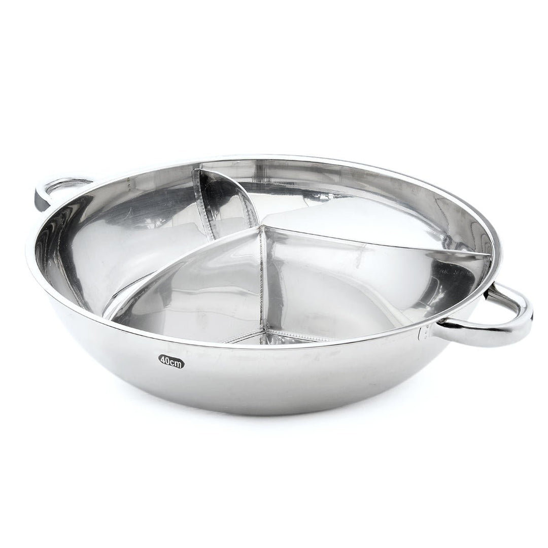 400,340mm 3 Taste Stainless Steel Hot Pot Cookware Soup Container 3 Site Induction Compatible Image 5