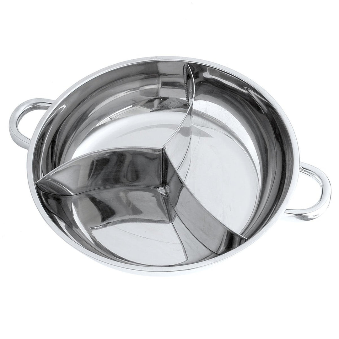 400,340mm 3 Taste Stainless Steel Hot Pot Cookware Soup Container 3 Site Induction Compatible Image 6