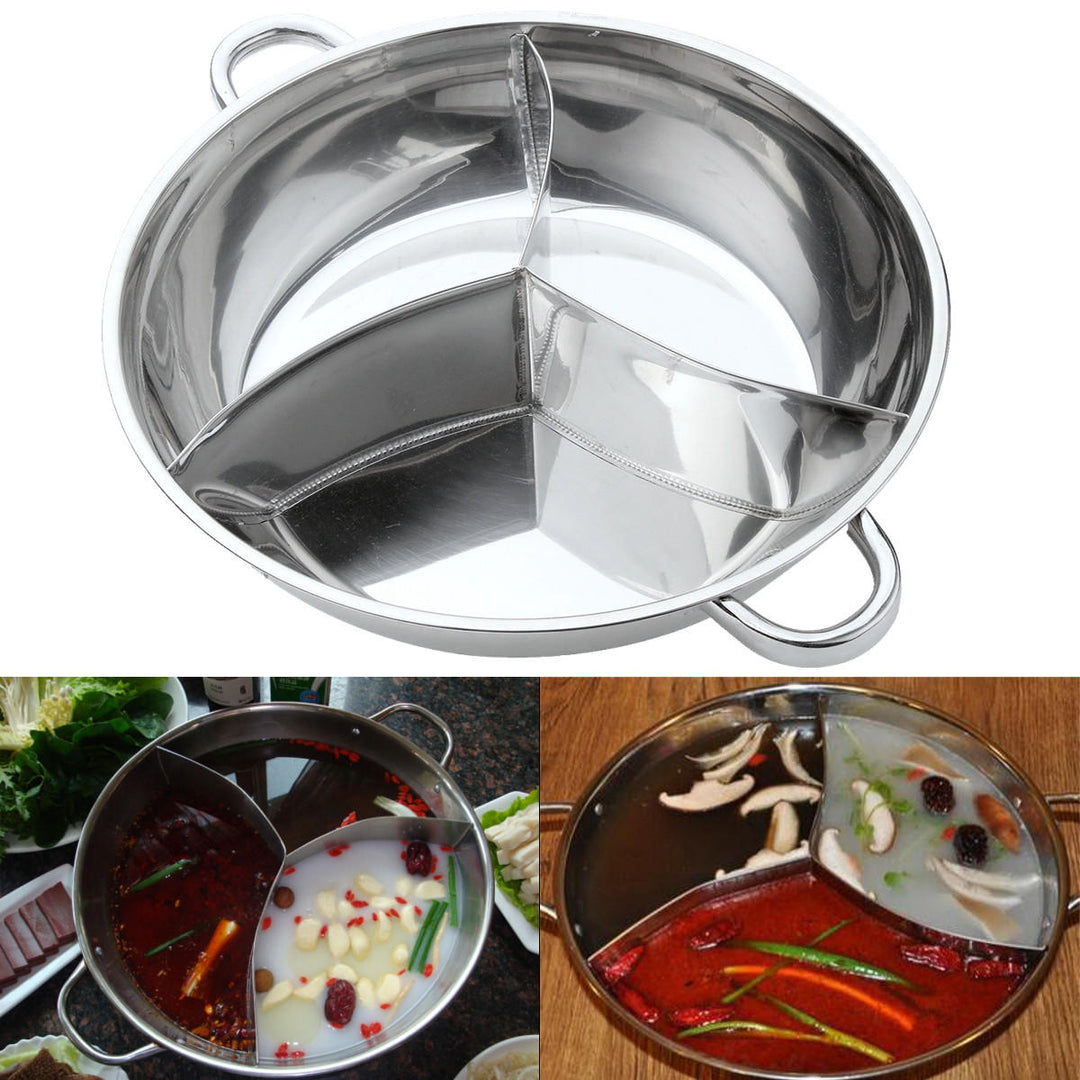 400,340mm 3 Taste Stainless Steel Hot Pot Cookware Soup Container 3 Site Induction Compatible Image 7