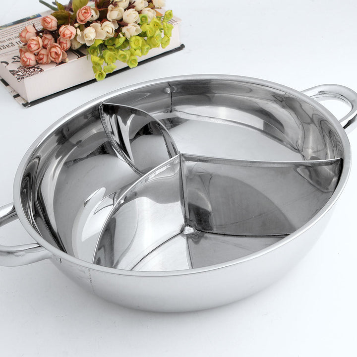 400,340mm 3 Taste Stainless Steel Hot Pot Cookware Soup Container 3 Site Induction Compatible Image 8