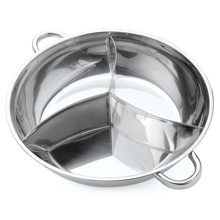 400,340mm 3 Taste Stainless Steel Hot Pot Cookware Soup Container 3 Site Induction Compatible Image 1