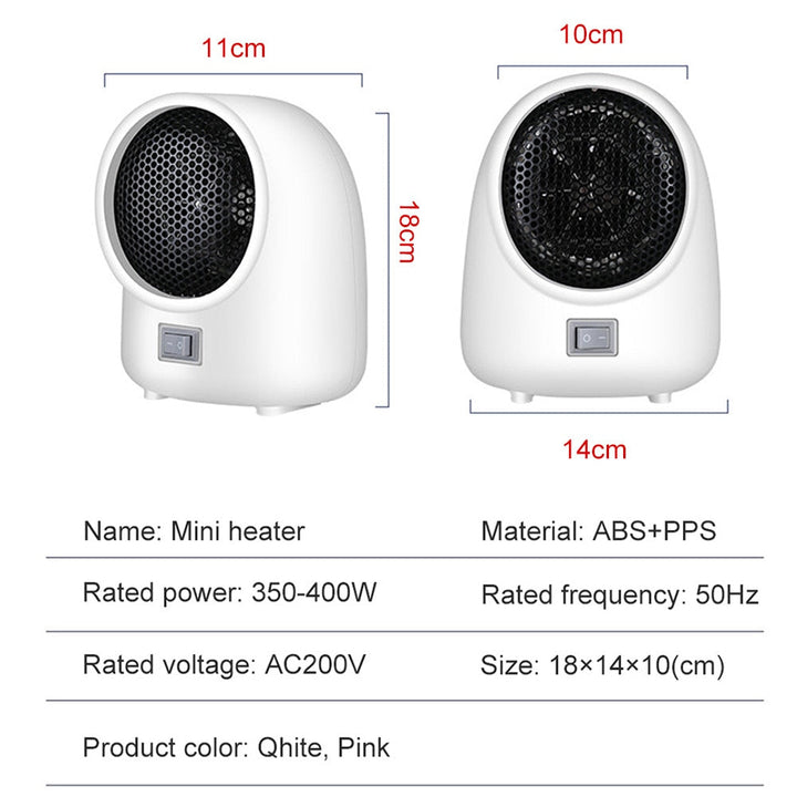 400W Mini Electric Heater 2-speed 3S Quick Heating Home Electric Heater 220V,110V Hot Fan Heater Overheating Protection Image 4