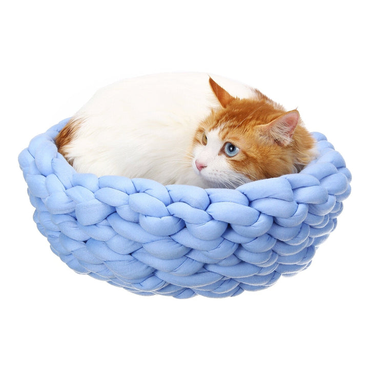 40CM Handmade Knitting Pet Cat Dog Pet Bed Nests House Cushion Mat Pad Washable Image 3