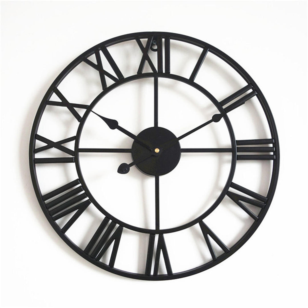 40cm,50cm Large Metal Skeleton Wall Clock Antique gold Round Living Room Image 5