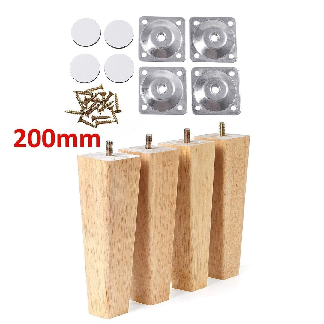 4pcs Square Inclined Wooden Furniture Feets Legs Set For Sofa Cabinets Table Image 2