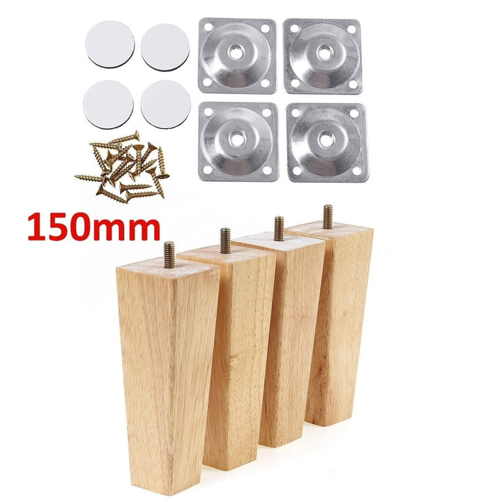 4pcs Square Inclined Wooden Furniture Feets Legs Set For Sofa Cabinets Table Image 4