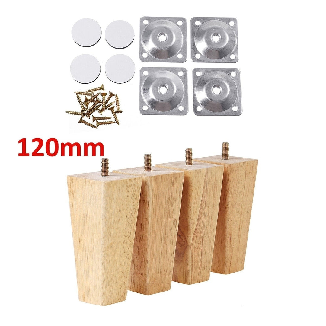 4pcs Square Inclined Wooden Furniture Feets Legs Set For Sofa Cabinets Table Image 5