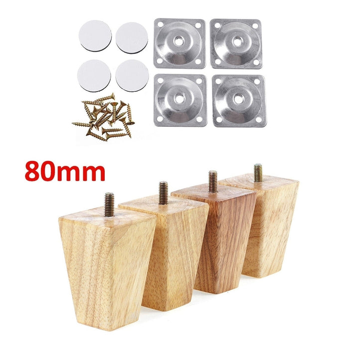 4pcs Square Inclined Wooden Furniture Feets Legs Set For Sofa Cabinets Table Image 7