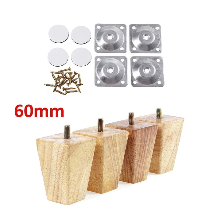 4pcs Square Inclined Wooden Furniture Feets Legs Set For Sofa Cabinets Table Image 8