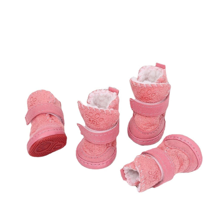 4pcs Pet Winter Warm Shoes Boots Puppy Cotton Blend Winter Snow Warm Walking Boots Fancy Dress up Winter Puppy Cats Warm Image 1