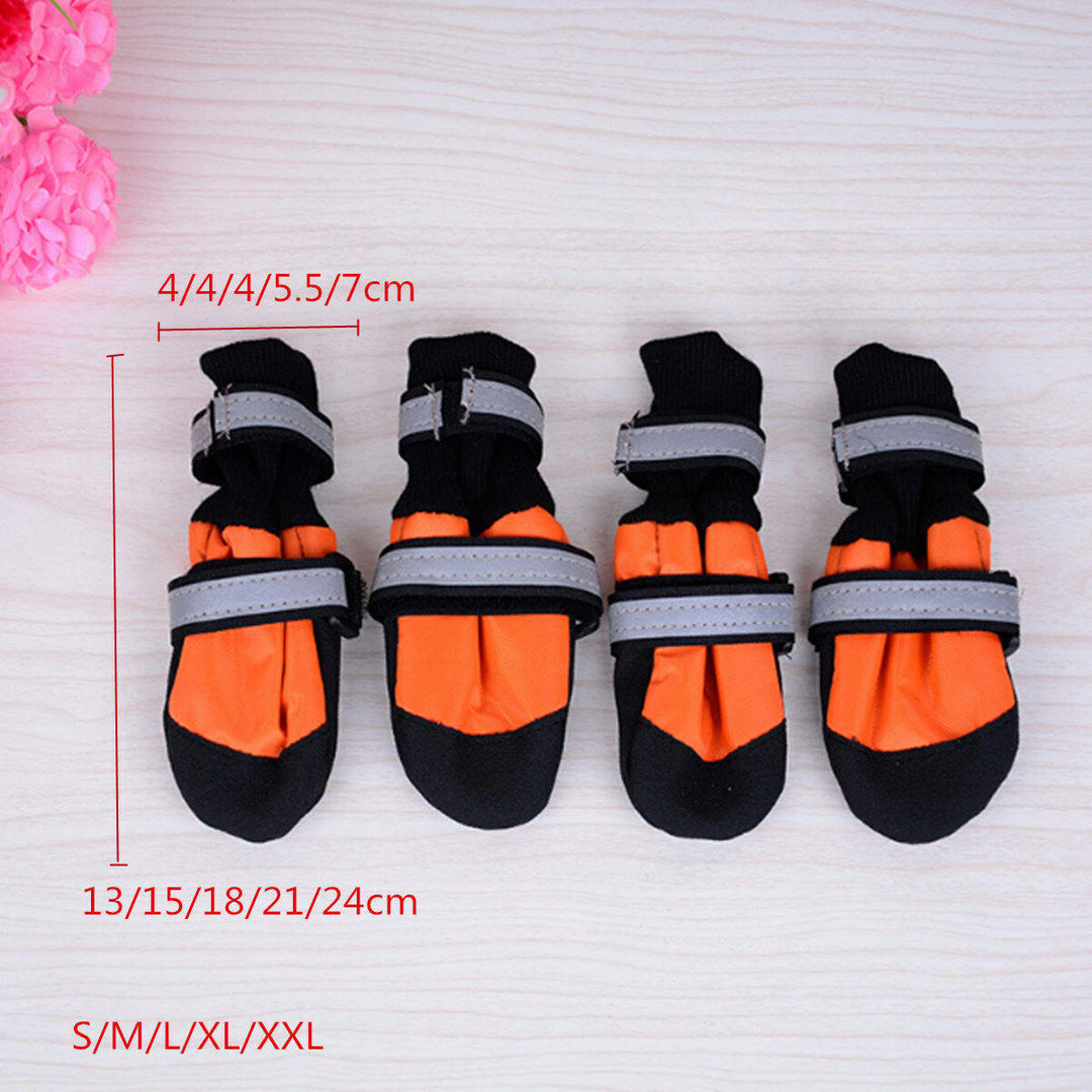 4Pcs Pet Dog Rain Snow Boots Warm Shoe Anti-slip Footwear Sock Waterproof Shoe Covers Image 11