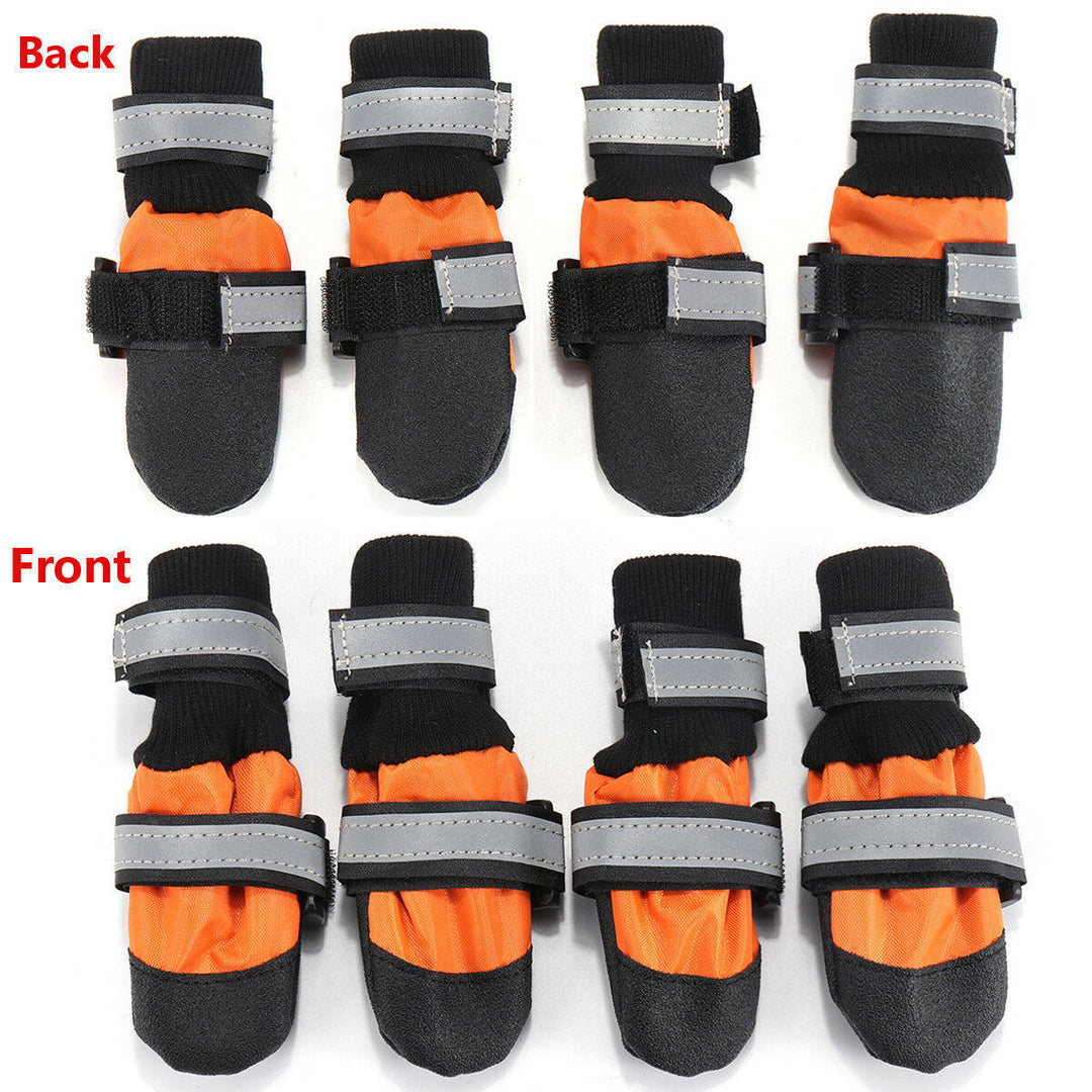 4Pcs Pet Dog Rain Snow Boots Warm Shoe Anti-slip Footwear Sock Waterproof Shoe Covers Image 12