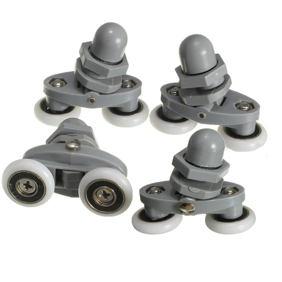 4PCS Twin Bottom Top Shower Door Rollers Pulleys Wheels Runner Slider 20mm Shower Faucet Accessories Image 1