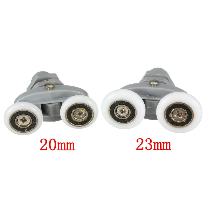 4PCS Twin Bottom Top Shower Door Rollers Pulleys Wheels Runner Slider 20mm Shower Faucet Accessories Image 9