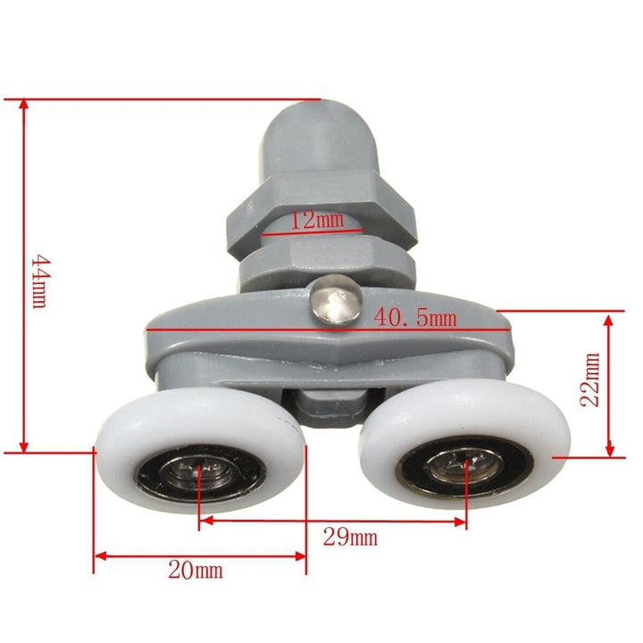 4PCS Twin Bottom Top Shower Door Rollers Pulleys Wheels Runner Slider 20mm Shower Faucet Accessories Image 10