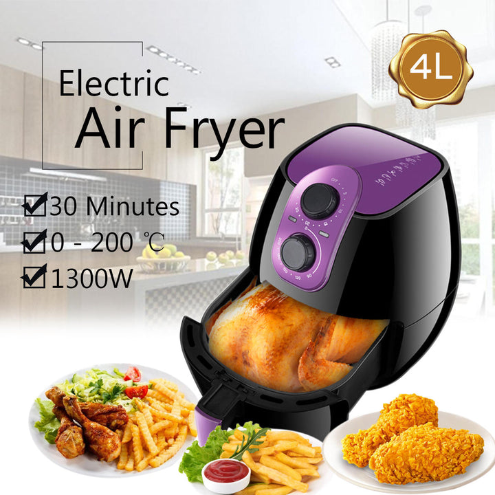 4L Electric Air Fryer 0-200 No Oil Heathly Kitchen Cooker 1300W French Fries Image 8