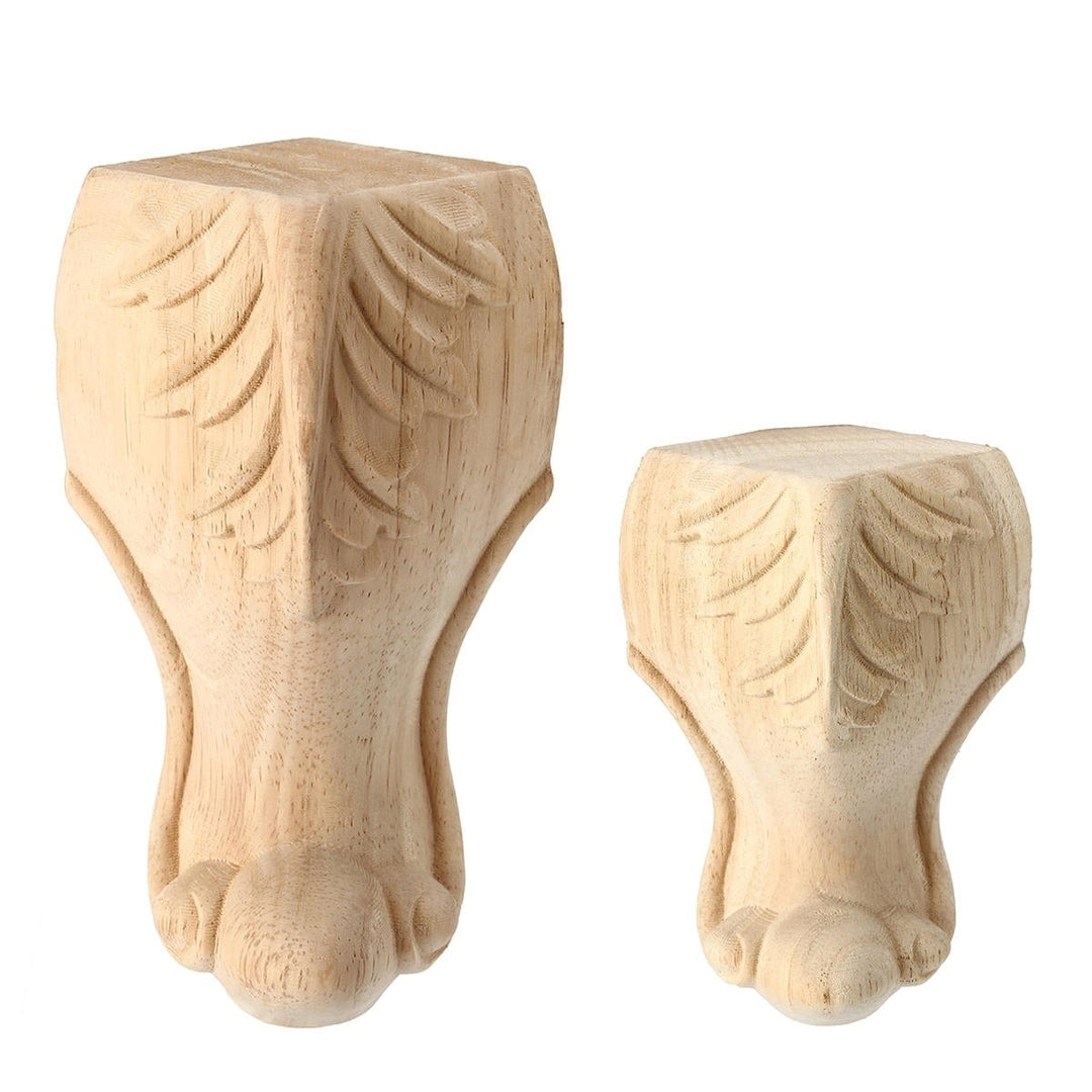 4Pcs 10,15cm European Solid Wood Applique Carving Furniture Foot Legs Unpainted Cabinet Feets Decal Image 1