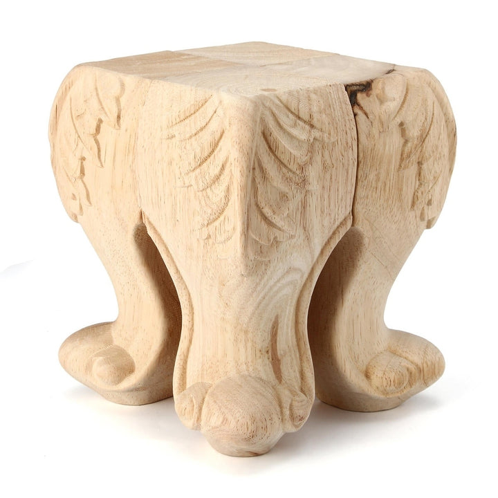 4Pcs 10,15cm European Solid Wood Applique Carving Furniture Foot Legs Unpainted Cabinet Feets Decal Image 1