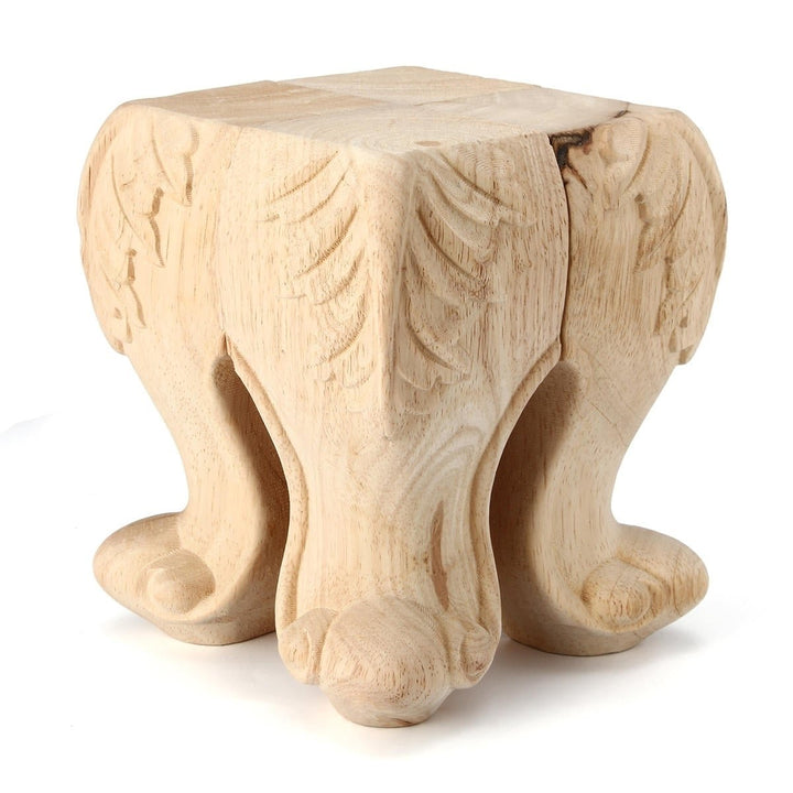 4Pcs 10,15cm European Solid Wood Applique Carving Furniture Foot Legs Unpainted Cabinet Feets Decal Image 7