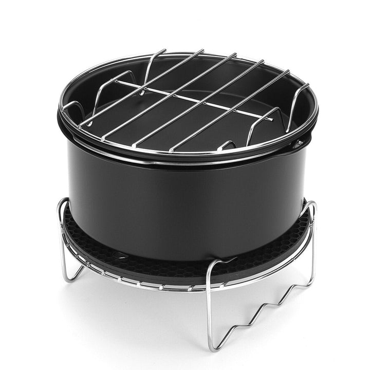 5Pcs Air Fryer Accessories Baking Pan Pizza Tray Mold Oven Pot Cage Rack Image 1