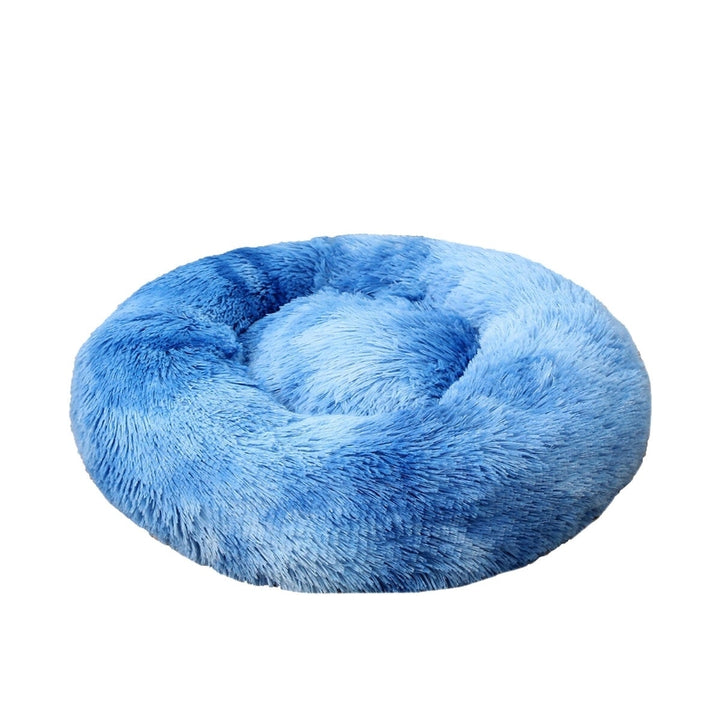 50cm Plush Fluffy Soft Pet Bed for Cats Dogs Circular Design Calming Bed Image 4