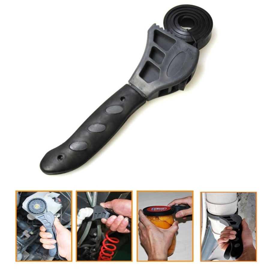 500mm Universal Wrench Rubber Strap Adjustable Spanner for Any Shape Opener Tool Image 1