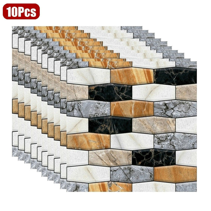 5,10Pcs 3D Brick Stone Wall Sticker Self-adhesive Wallpaper DIY Home Decoration Image 7