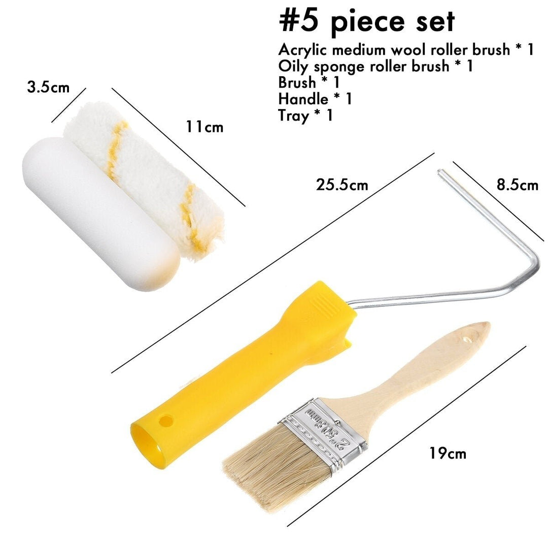 5,6Pcs Paint Runner Pro Roller Brush Set Room Decorating Handle Tools Kits 4Inch Image 1