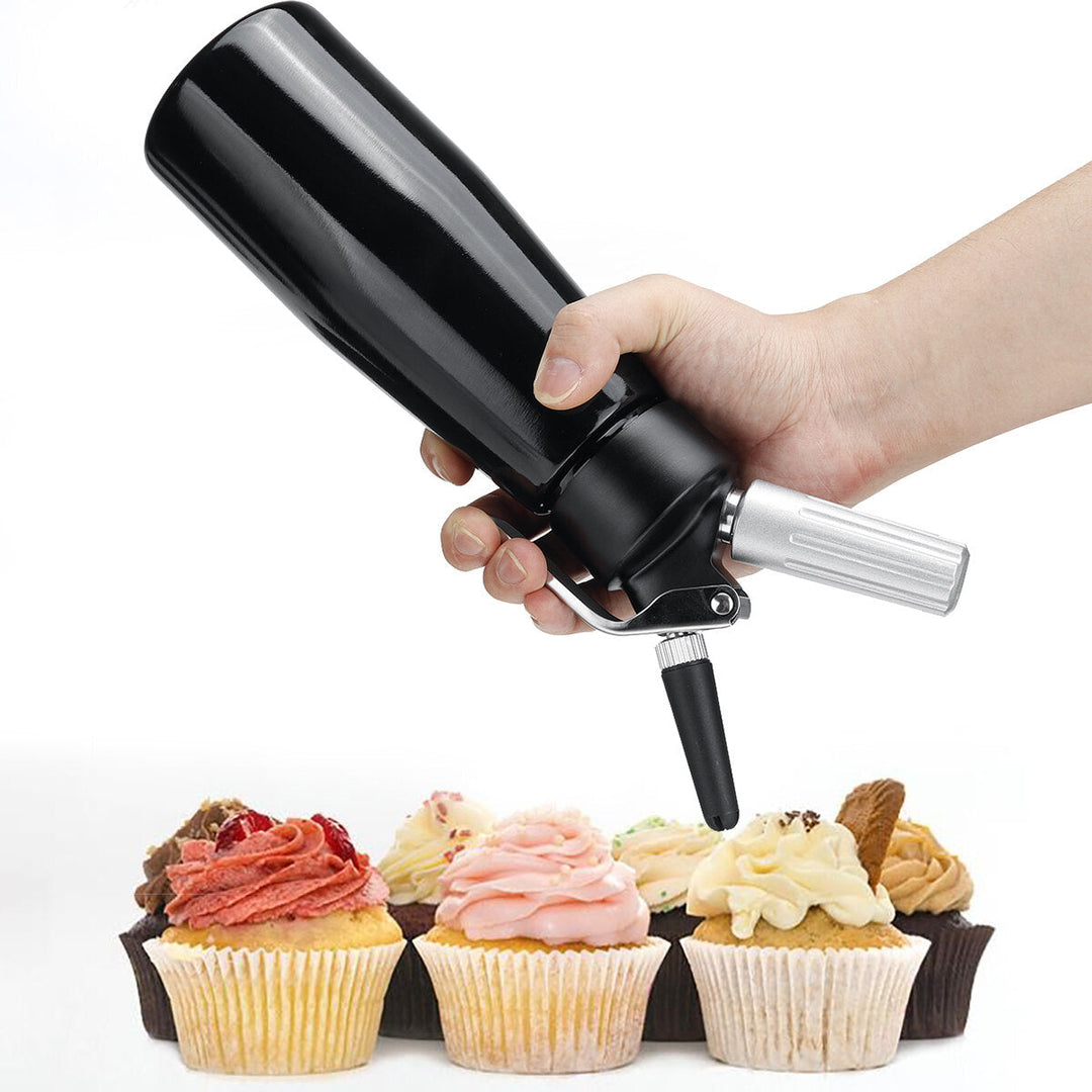 500ml Whipped Cream Dispenser Whipper Cracker Attachen Nozzles Desserts Maker Kitchen Bakeware Tool Image 5