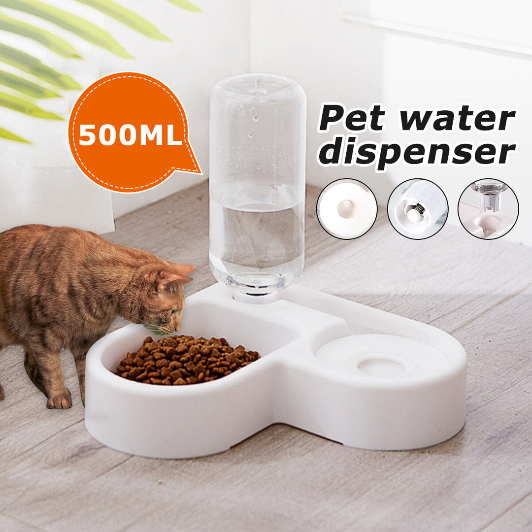 500ml Pet Water Drinker Dispenser Heart-shaped Automatic Dog Cat Feeder Waterer Bowl Bottle Image 5