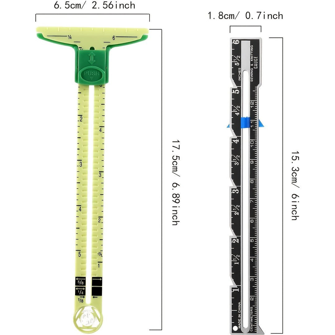 5-in-1 Sliding Gauge Sewing Tool Fabric Quilting Ruler For Knitting Crafting Image 4