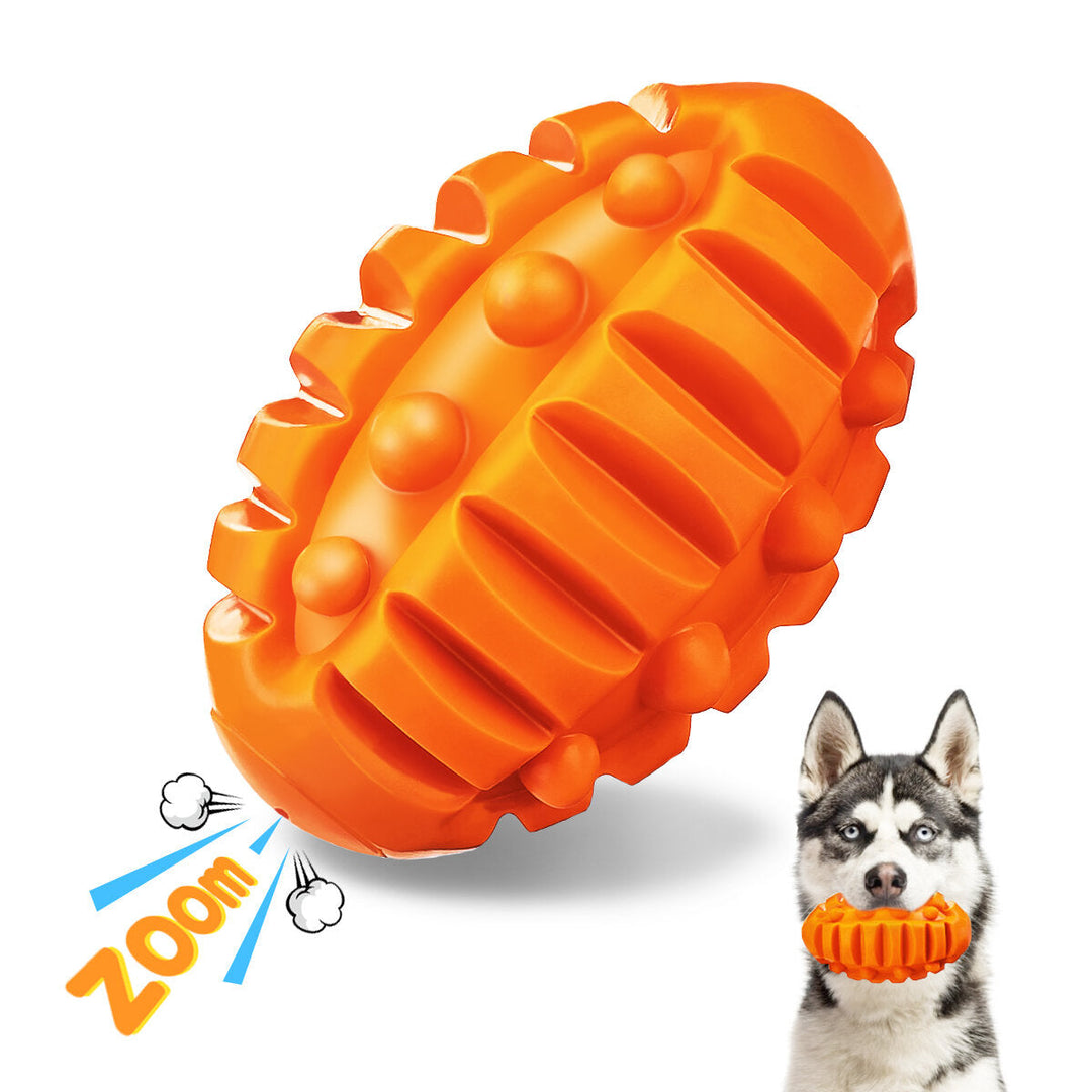 5"x 3" Large Interactive Dog Ball Toys, Real Beef Flavor, Squeaky Chew Toy for Medium Large Sized Dogs, Dishwasher Safe Image 1