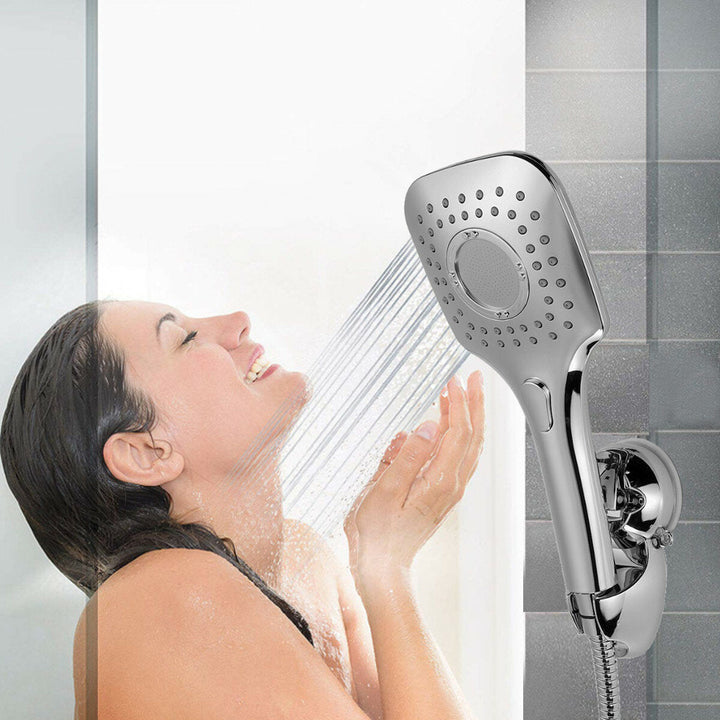 5-in-1 Rainfall Handheld Shower Head Combo 3 Level Adjustable Dual Square Hose Image 7