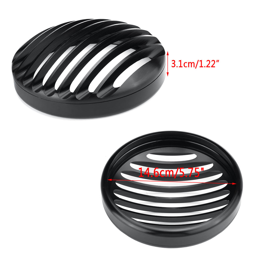 5.75 inch Headlight Cover Light Grill Guard Black Universal For Cafe Racer Chopper Image 4