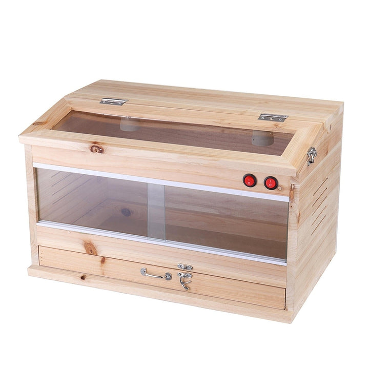 503030cm Wooden Tool Reptiles Feeding Tank Box Enclosure Heating Cage Lizard Snake Image 1