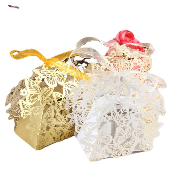 50pcs Candy Sweet Ribbons Butterfly Boxes Wedding Party Gift Candy Box Image 5